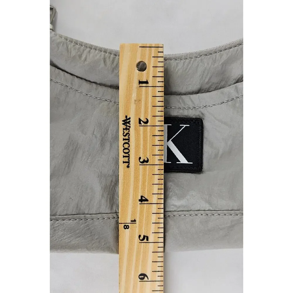 CALVIN KLEIN WOMEN'S GRAY CITY NYLON SHOULDER CROSSBODY BAG LIGHT 10